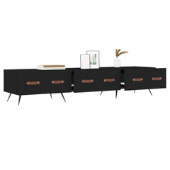 vidaXL TV Cabinet Black 150x36x30 cm Engineered Wood 4