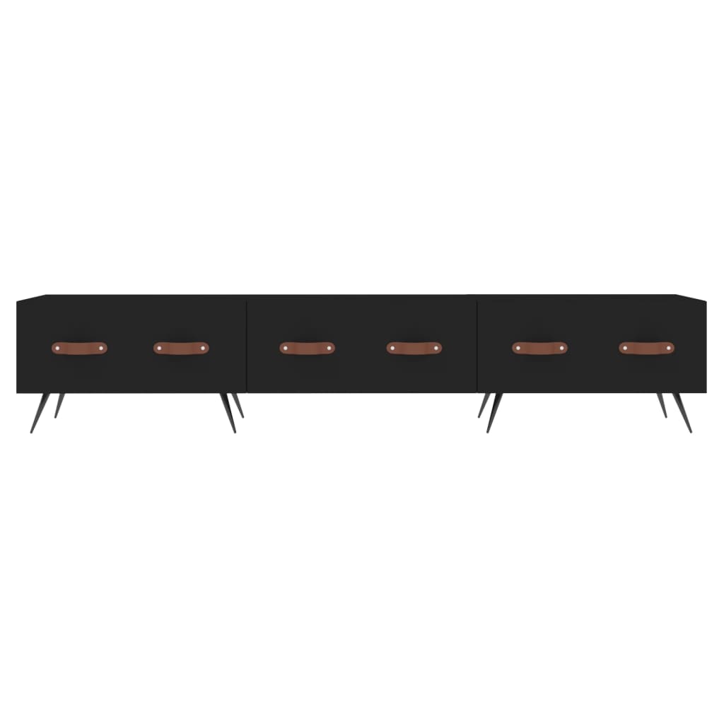 vidaXL TV Cabinet Black 150x36x30 cm Engineered Wood 5
