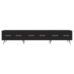 vidaXL TV Cabinet Black 150x36x30 cm Engineered Wood 5