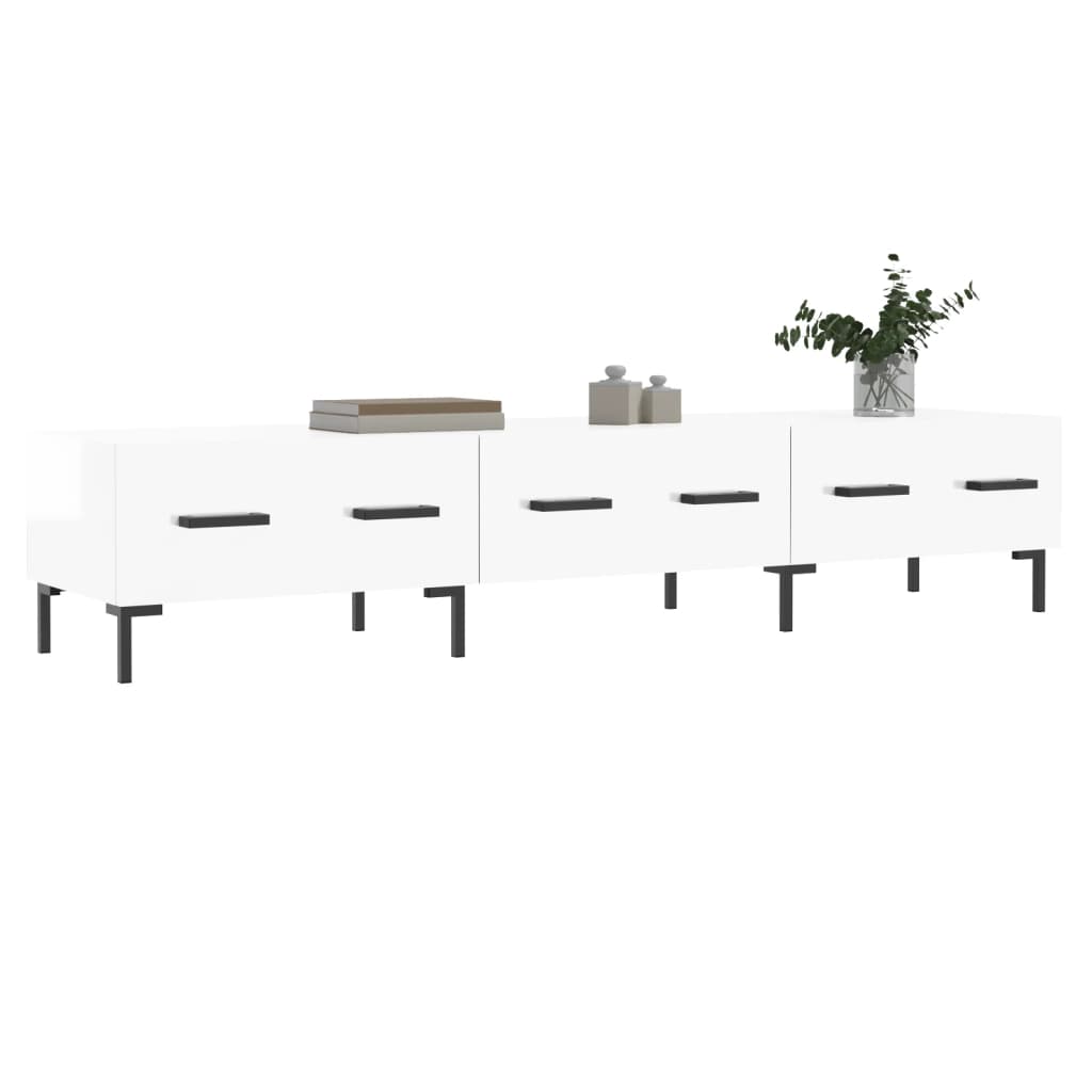 vidaXL TV Cabinet High Gloss White 150x36x30 cm Engineered Wood 3