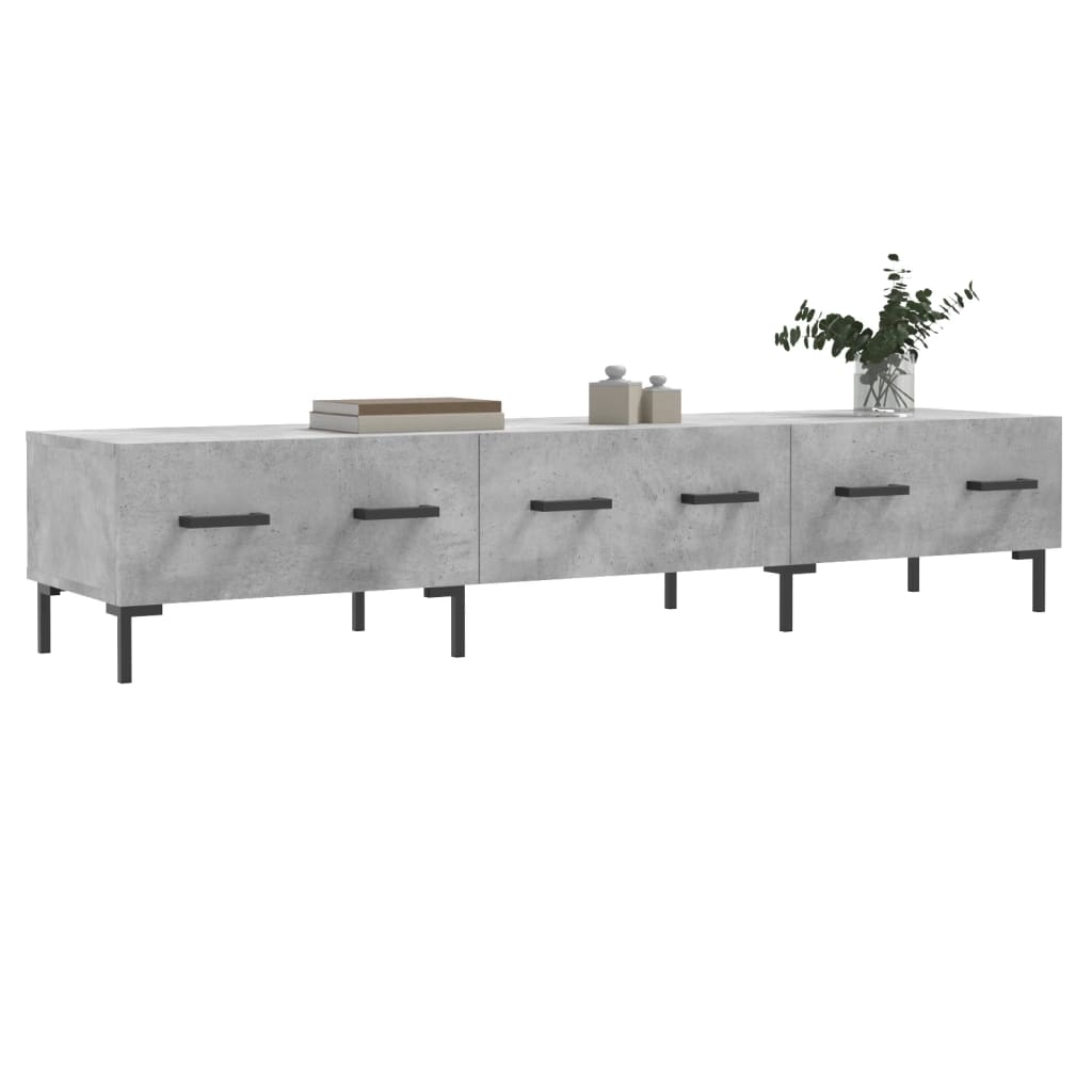 vidaXL TV Cabinet Concrete Grey 150x36x30 cm Engineered Wood 3
