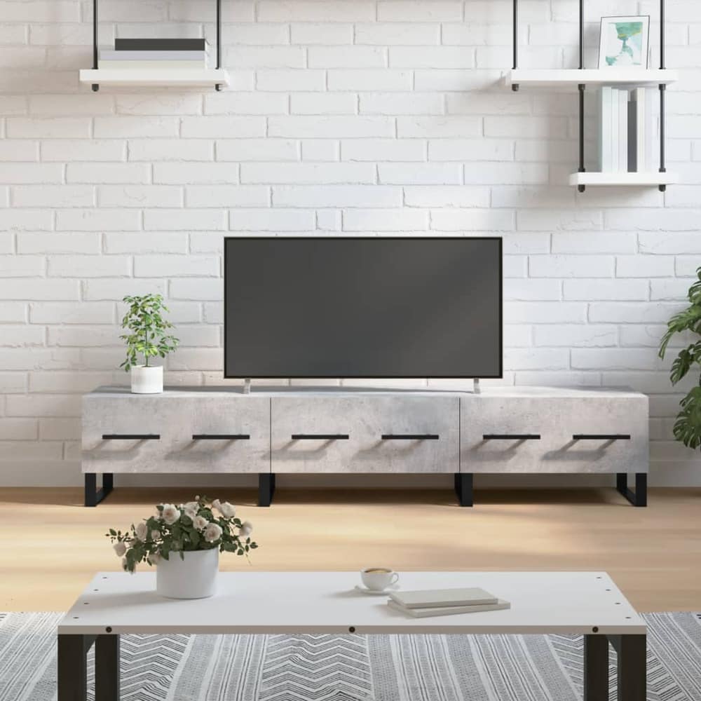 vidaXL TV Cabinet Concrete Grey 150x36x30 cm Engineered Wood 1