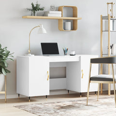 Desk 140x50x75 cm Engineered Wood White