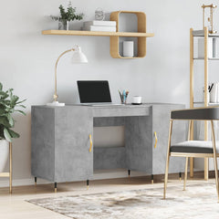 Desk 140x50x75 cm Engineered Wood Concrete grey