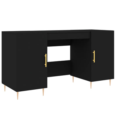 Desk Black 140x50x75 cm Engineered Wood