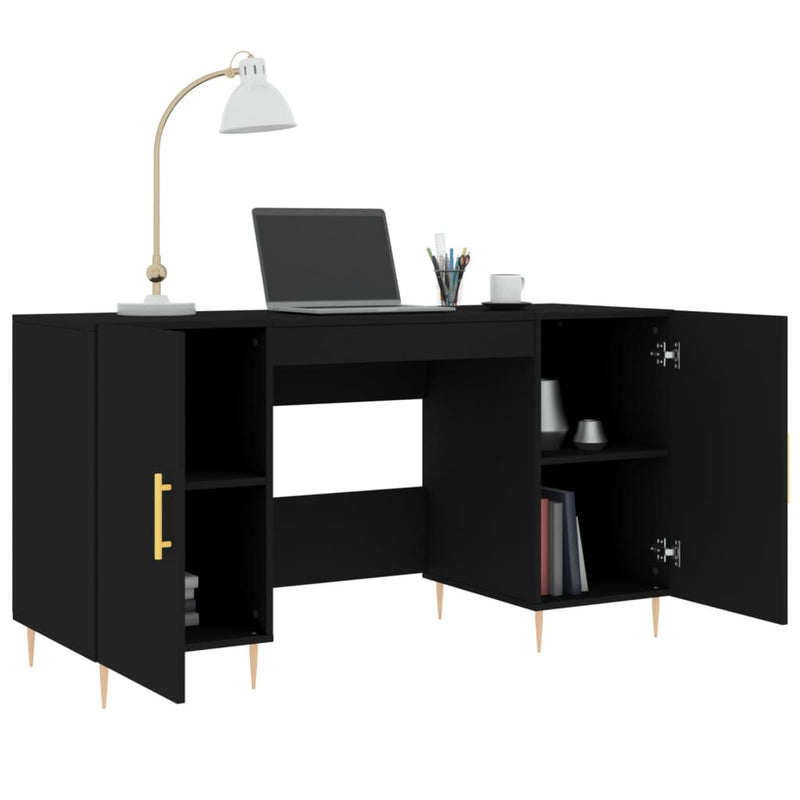 Desk Black 140x50x75 cm Engineered Wood