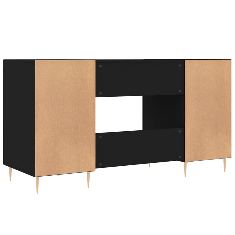 Desk Black 140x50x75 cm Engineered Wood