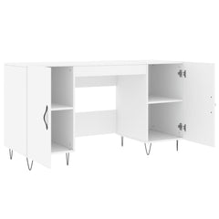 Desk 140x50x75 cm Engineered Wood White