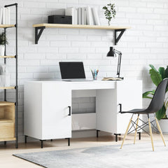 vidaXL Desk High Gloss White 140x50x75 cm Engineered Wood 1