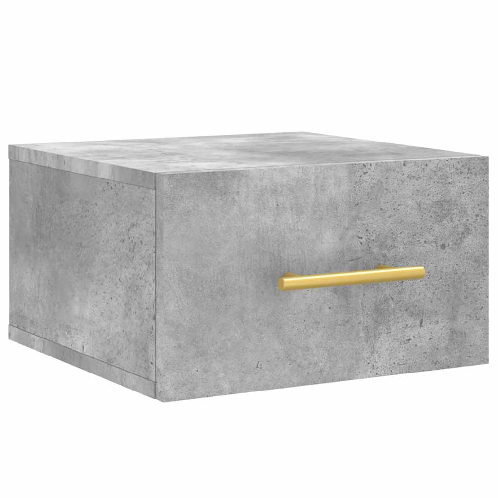 vidaXL Wall-mounted Bedside Cabinets 2 pcs Concrete Grey 35x35x20 cm 5