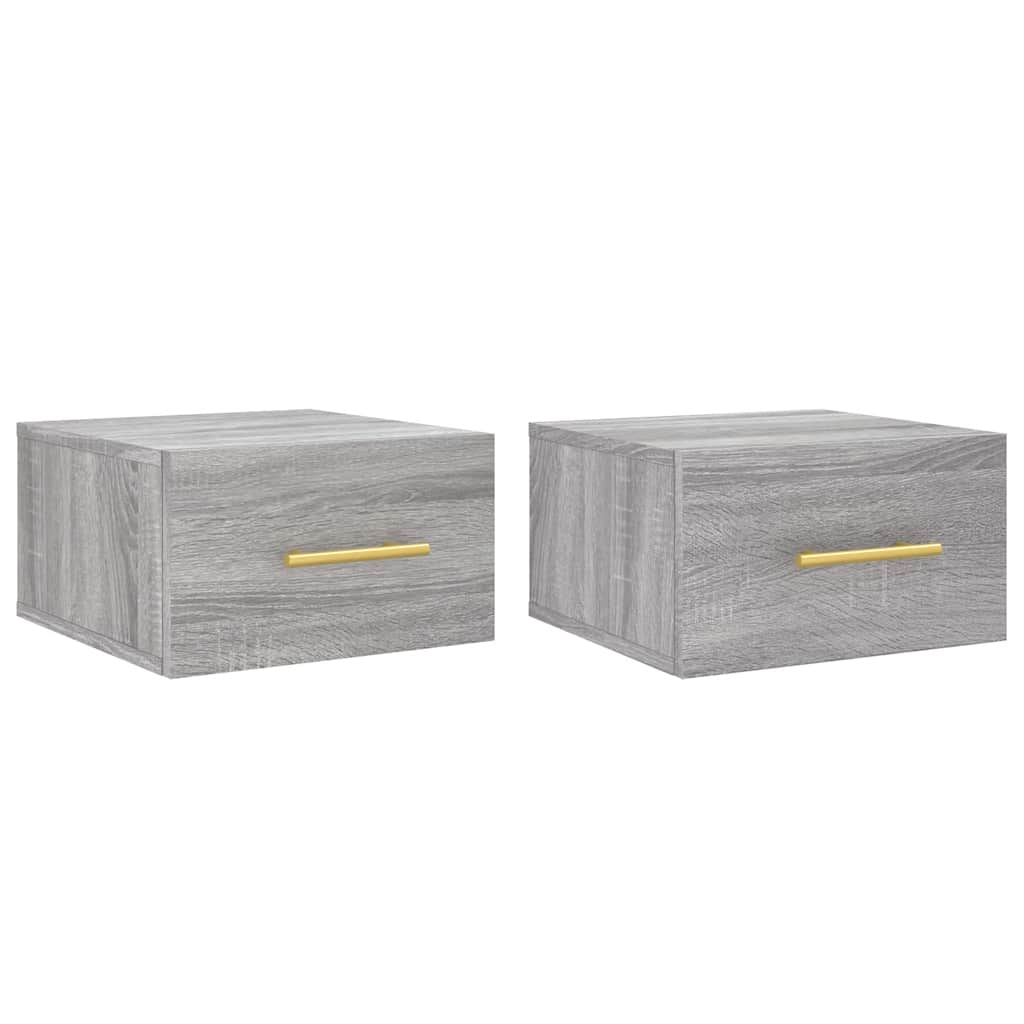 vidaXL Wall-mounted Bedside Cabinets 2 pcs Grey Sonoma 35x35x20 cm 2