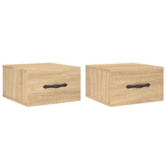 vidaXL Wall-mounted Bedside Cabinets 2 pcs Sonoma Oak 35x35x20 cm 2