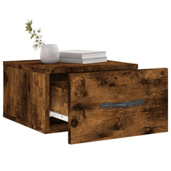vidaXL Wall-mounted Bedside Cabinets 2 pcs Smoked Oak 35x35x20 cm 4