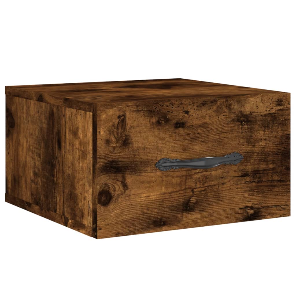 vidaXL Wall-mounted Bedside Cabinets 2 pcs Smoked Oak 35x35x20 cm 5