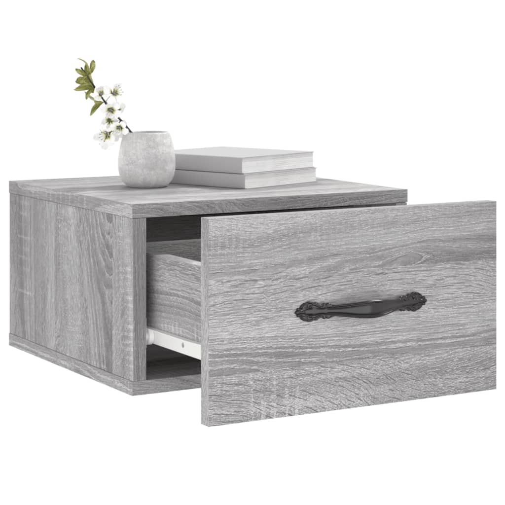 vidaXL Wall-mounted Bedside Cabinets 2 pcs Grey Sonoma 35x35x20 cm 4