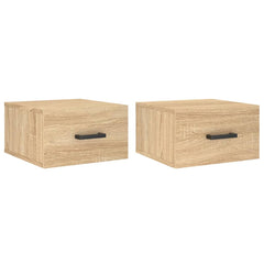 vidaXL Wall-mounted Bedside Cabinets 2 pcs Sonoma Oak 35x35x20 cm 2
