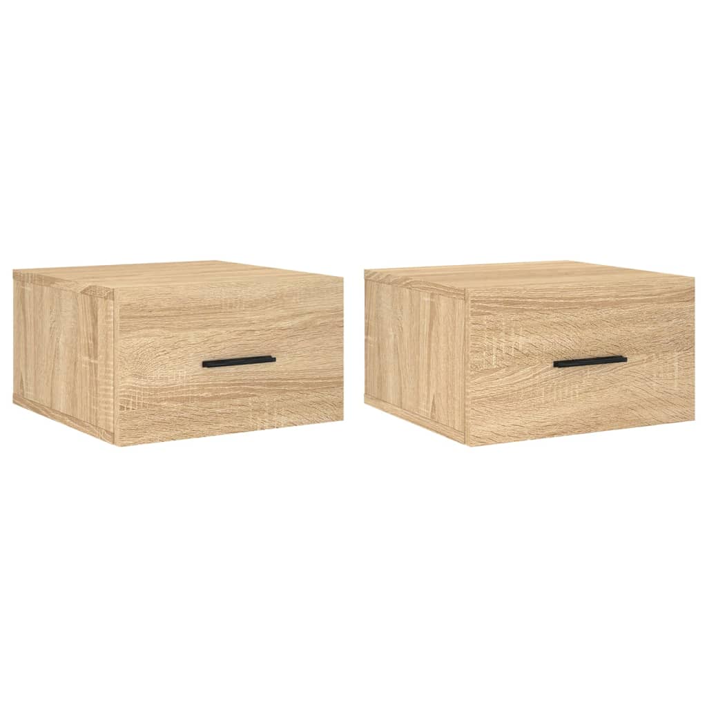 vidaXL Wall-mounted Bedside Cabinets 2 pcs Sonoma Oak 35x35x20 cm 2
