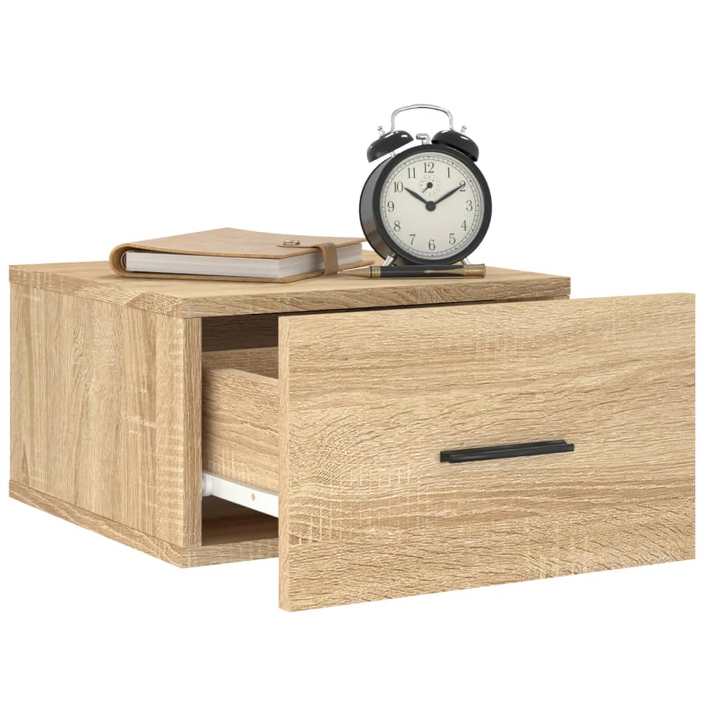 vidaXL Wall-mounted Bedside Cabinets 2 pcs Sonoma Oak 35x35x20 cm 4