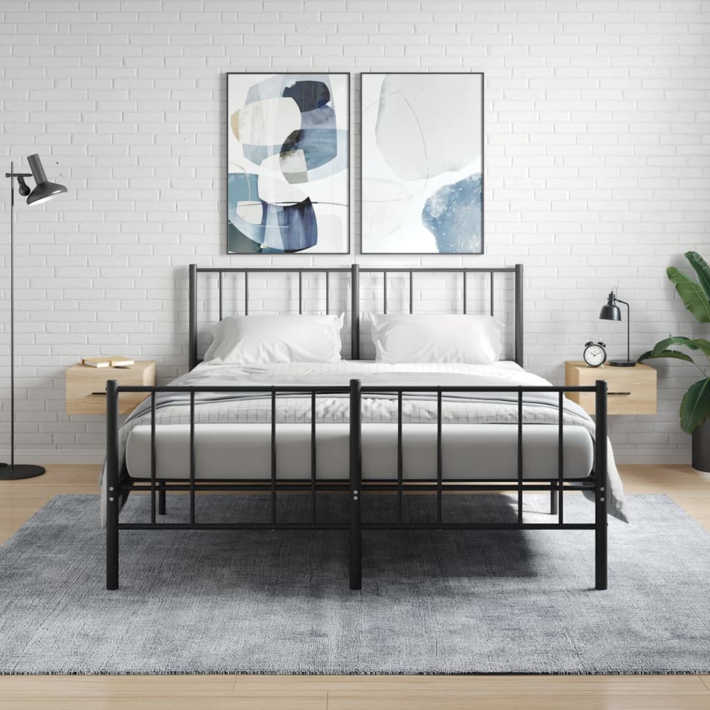 vidaXL Wall-mounted Bedside Cabinets 2 pcs Sonoma Oak 35x35x20 cm 1