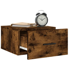 vidaXL Wall-mounted Bedside Cabinets 2 pcs Smoked Oak 35x35x20 cm 4