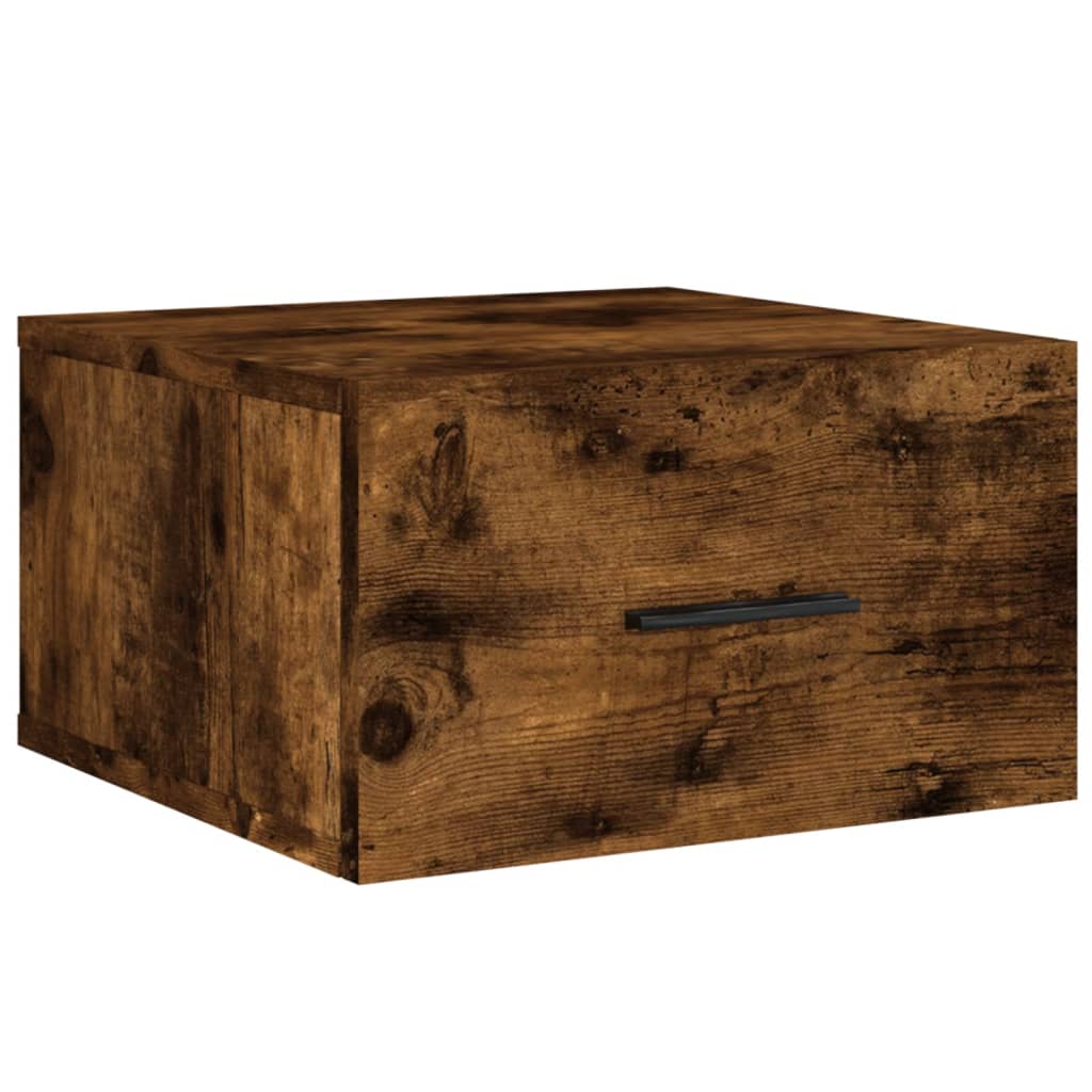 vidaXL Wall-mounted Bedside Cabinets 2 pcs Smoked Oak 35x35x20 cm 5