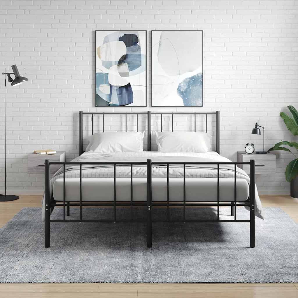 vidaXL Wall-mounted Bedside Cabinets 2 pcs Grey Sonoma 35x35x20 cm 1