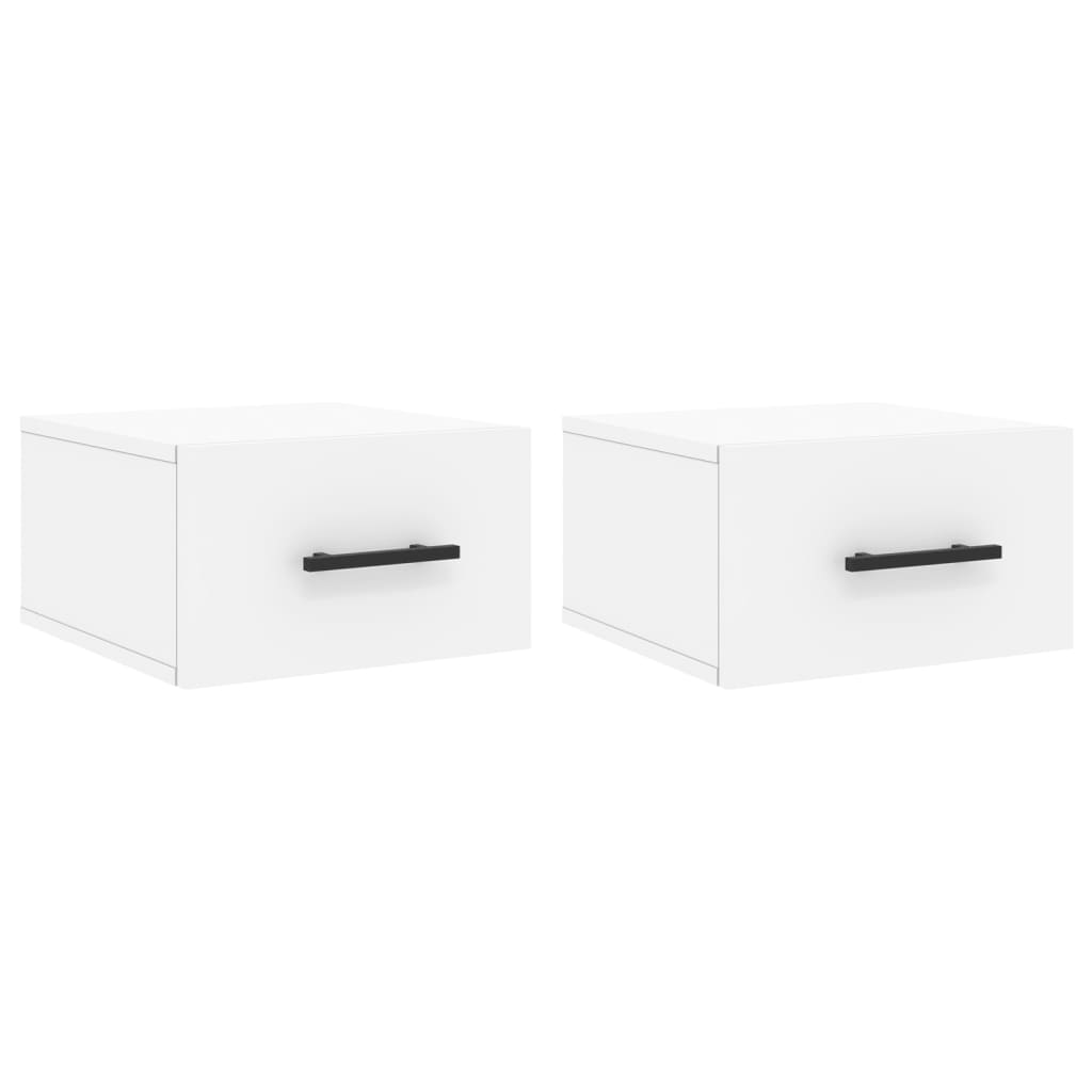 vidaXL Wall-mounted Bedside Cabinets 2 pcs White 35x35x20 cm 2