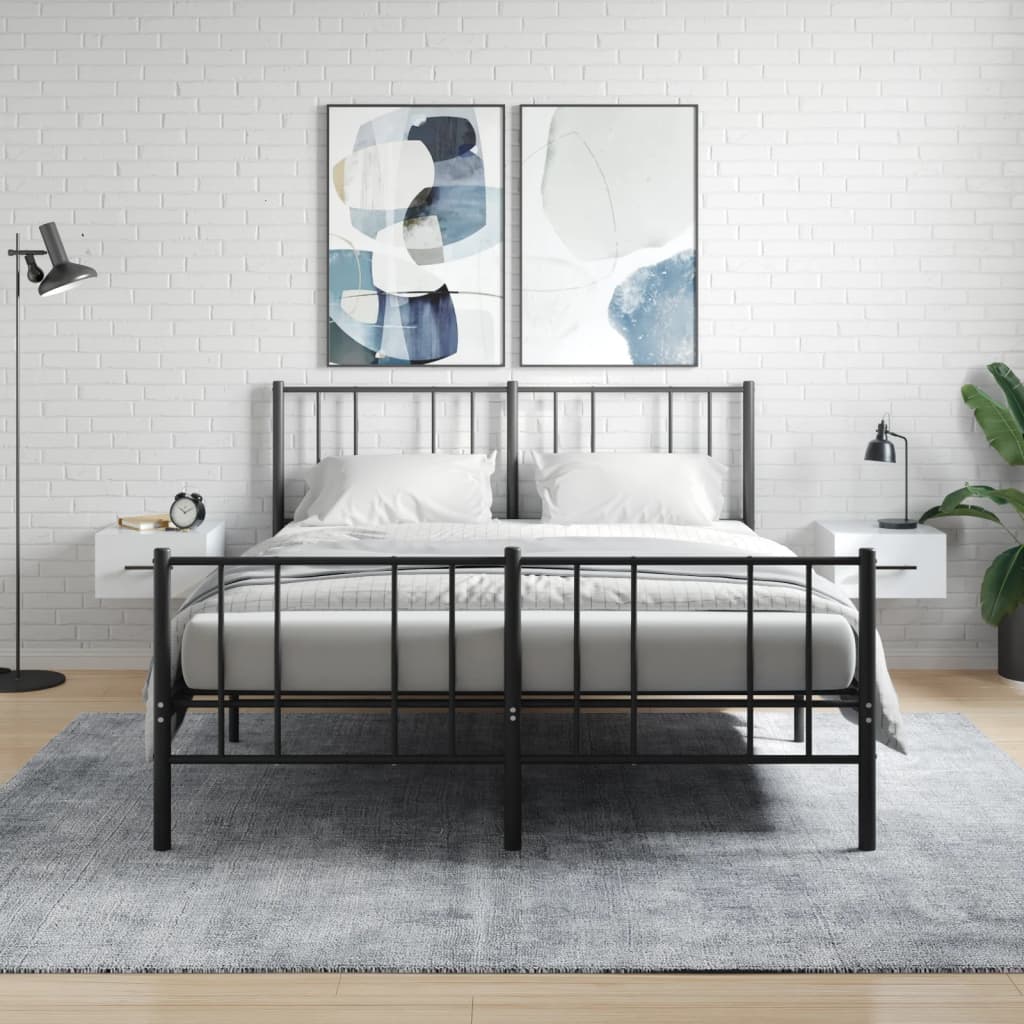 vidaXL Wall-mounted Bedside Cabinets 2 pcs White 35x35x20 cm 1
