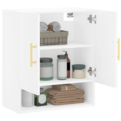 Wall Cabinet White Engineered Wood, image 4