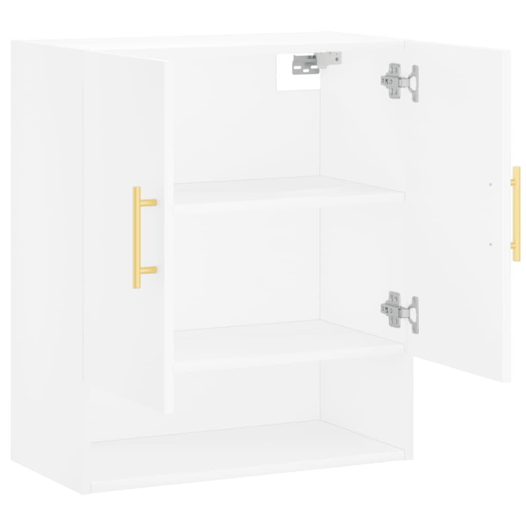 Wall Cabinet White Engineered Wood, image 6
