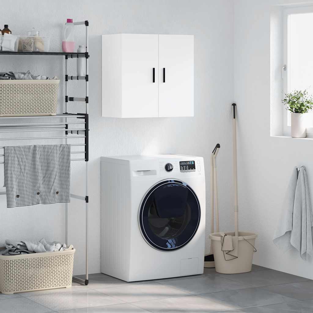 Wall Cabinet White Engineered Wood