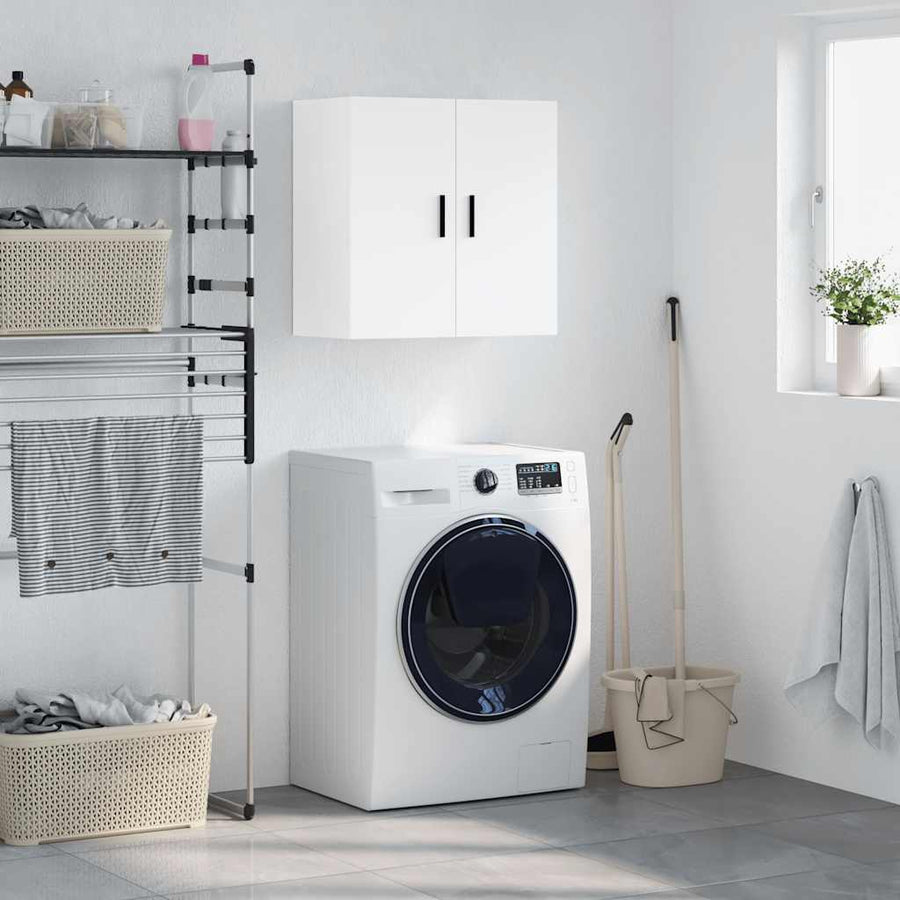Wall Cabinet White Engineered Wood