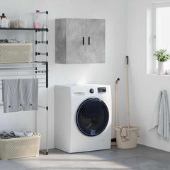 Wall Cabinet Engineered Wood in Concrete Grey