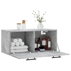 vidaXL Wall Cabinet Concrete Grey 80x36.5x35 cm Engineered Wood 4
