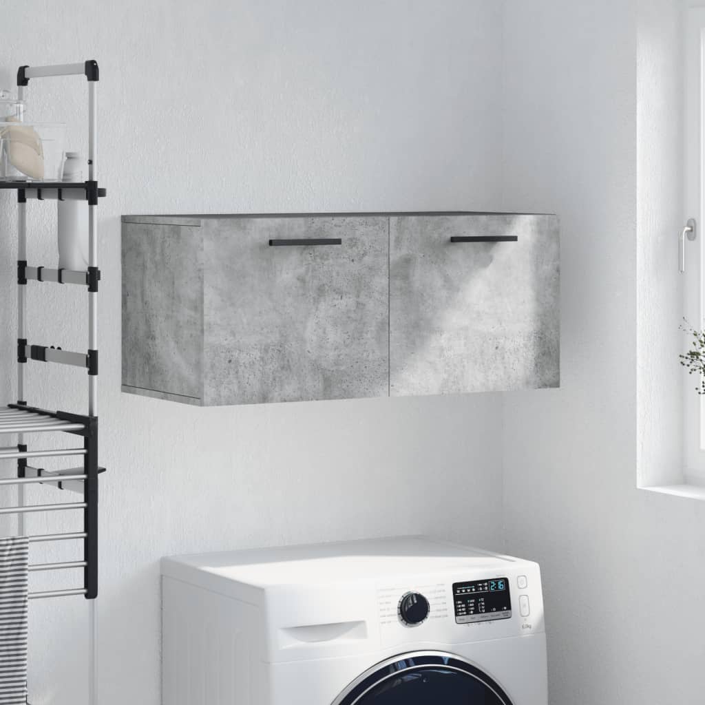 vidaXL Wall Cabinet Concrete Grey 80x36.5x35 cm Engineered Wood 1
