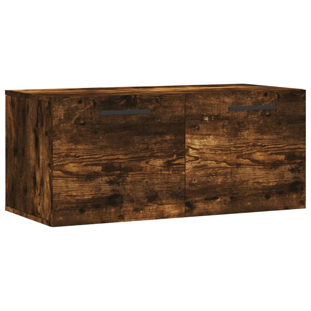 vidaXL Wall Cabinet Smoked Oak 80x36.5x35 cm Engineered Wood 2