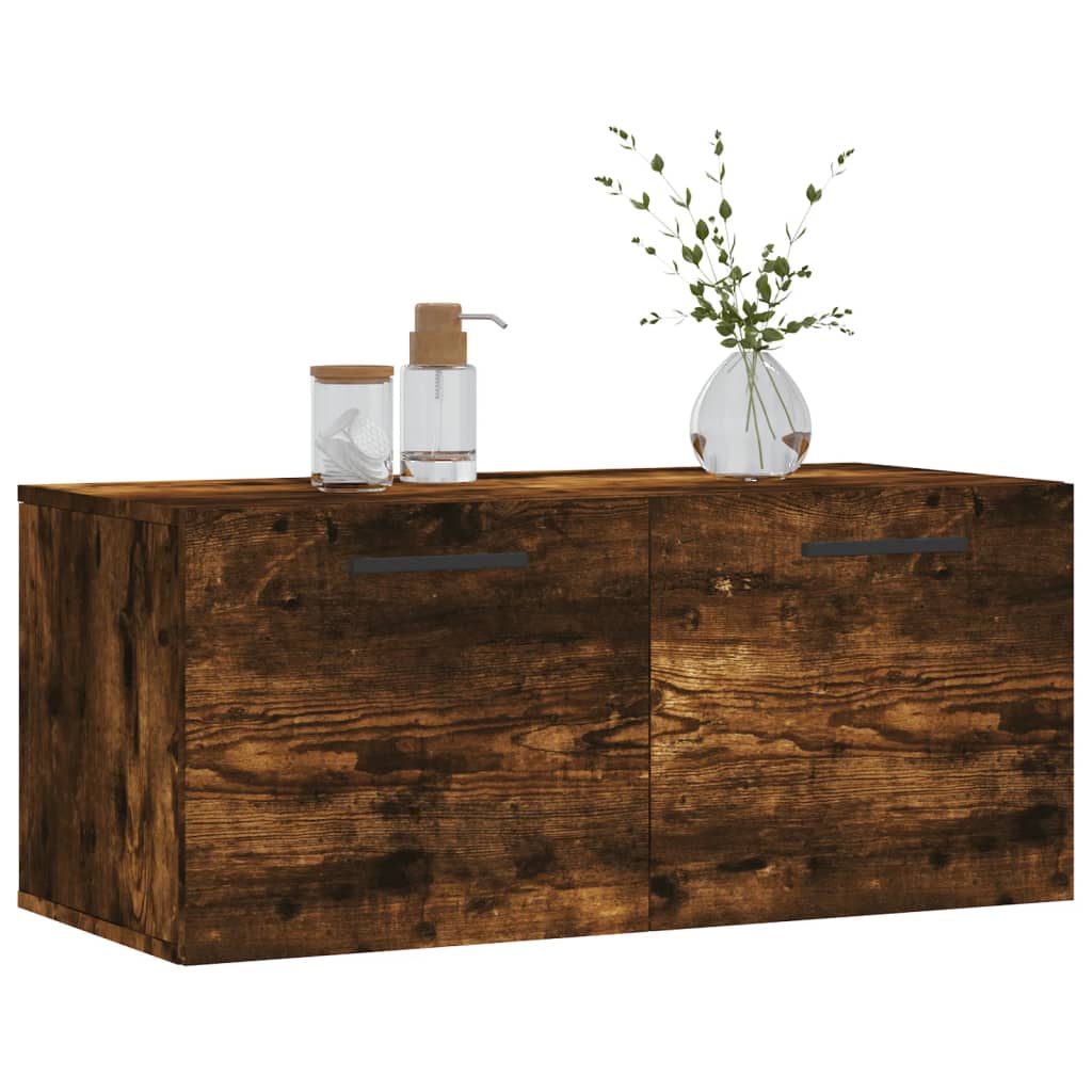 vidaXL Wall Cabinet Smoked Oak 80x36.5x35 cm Engineered Wood 3