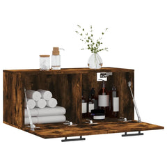 vidaXL Wall Cabinet Smoked Oak 80x36.5x35 cm Engineered Wood 4