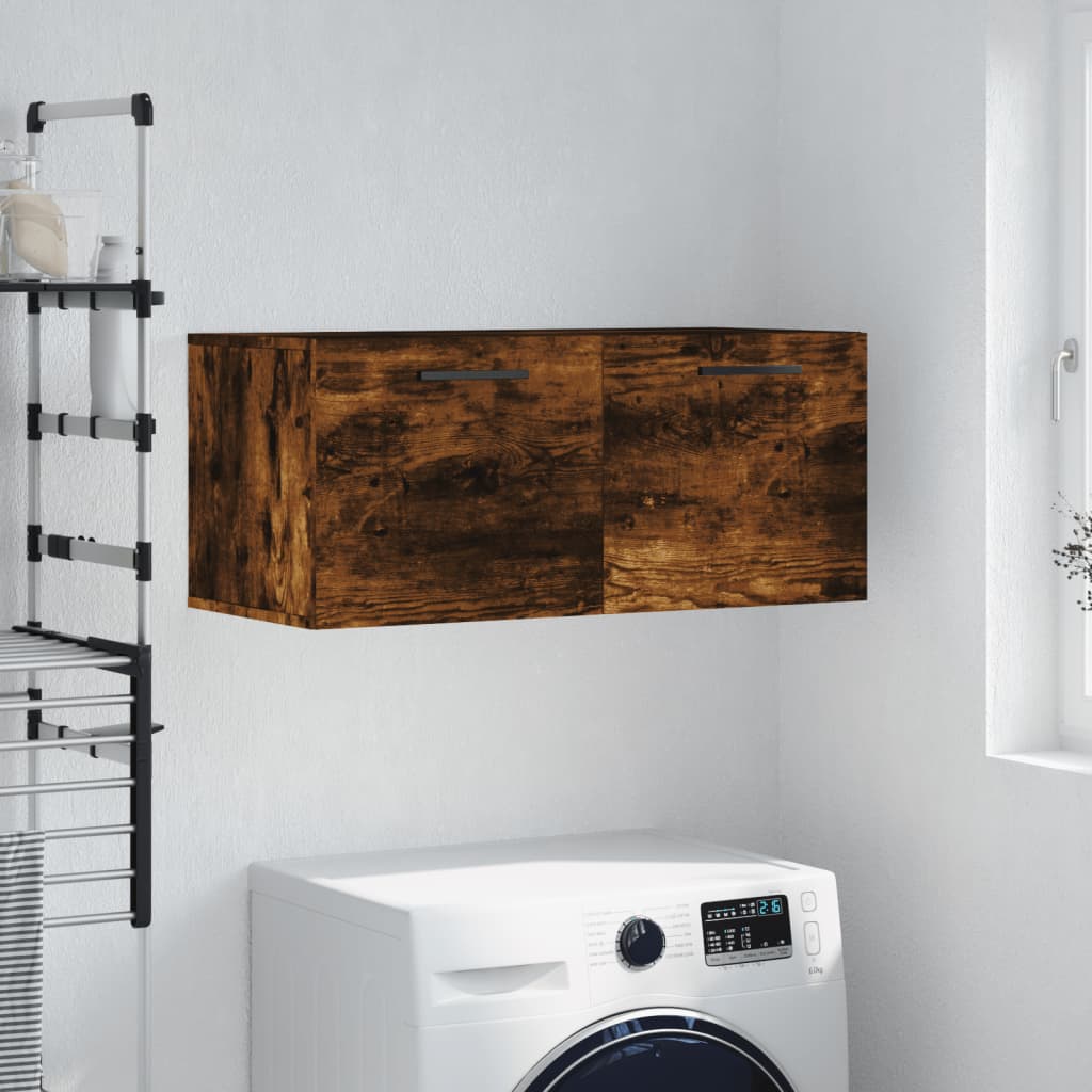 vidaXL Wall Cabinet Smoked Oak 80x36.5x35 cm Engineered Wood 1