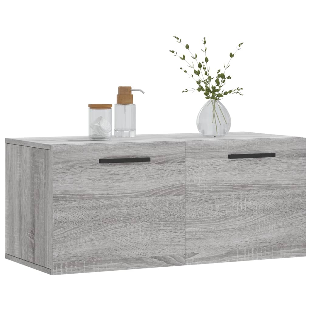 vidaXL Wall Cabinet Grey Sonoma 80x36.5x35 cm Engineered Wood 3