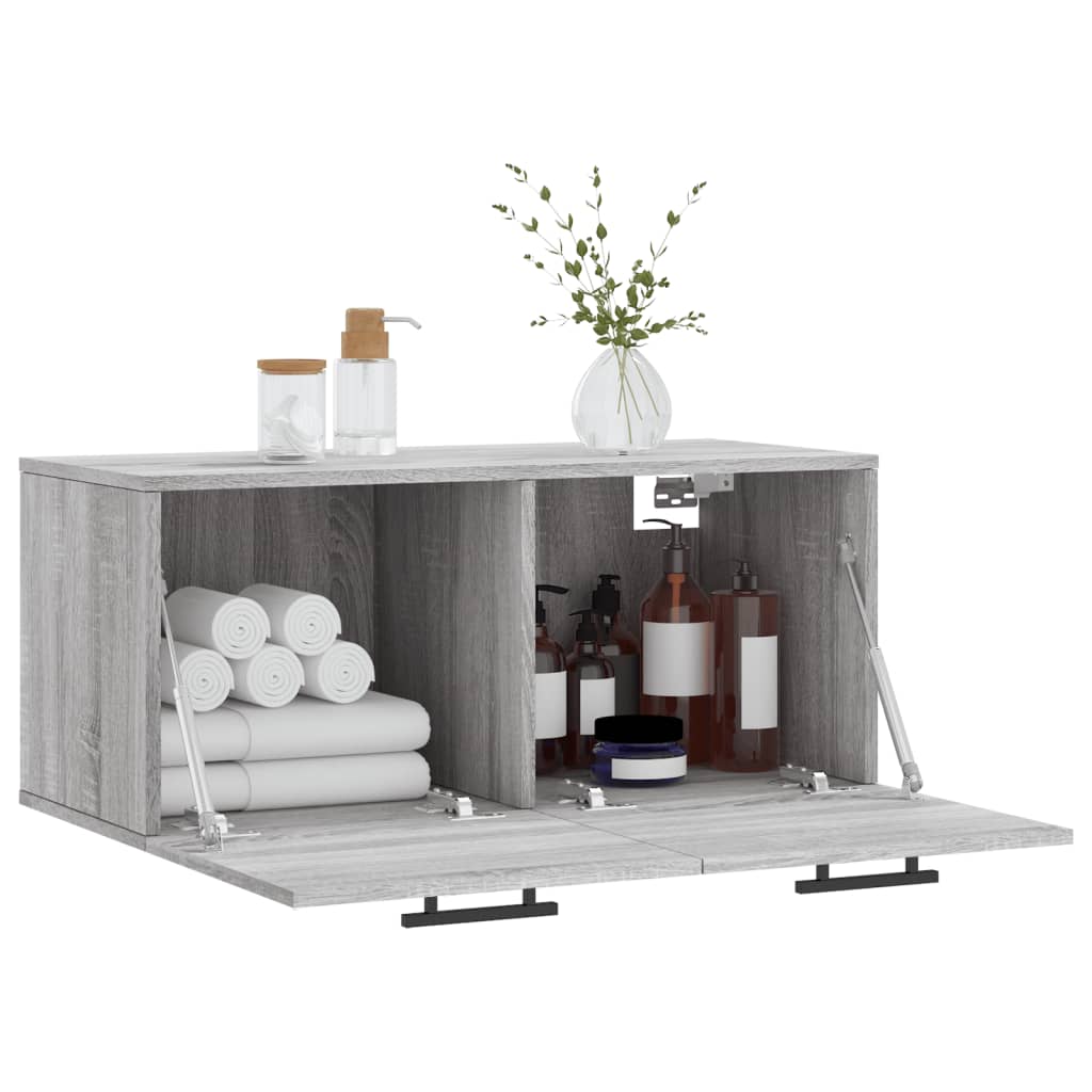 vidaXL Wall Cabinet Grey Sonoma 80x36.5x35 cm Engineered Wood 4