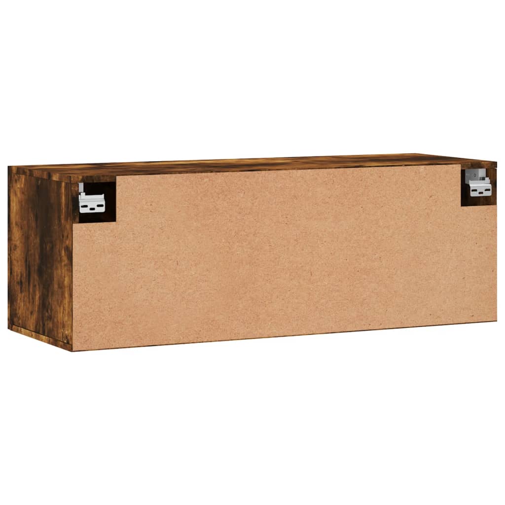 vidaXL Wall Cabinet Smoked Oak 100x36,5x35 cm Engineered Wood 5