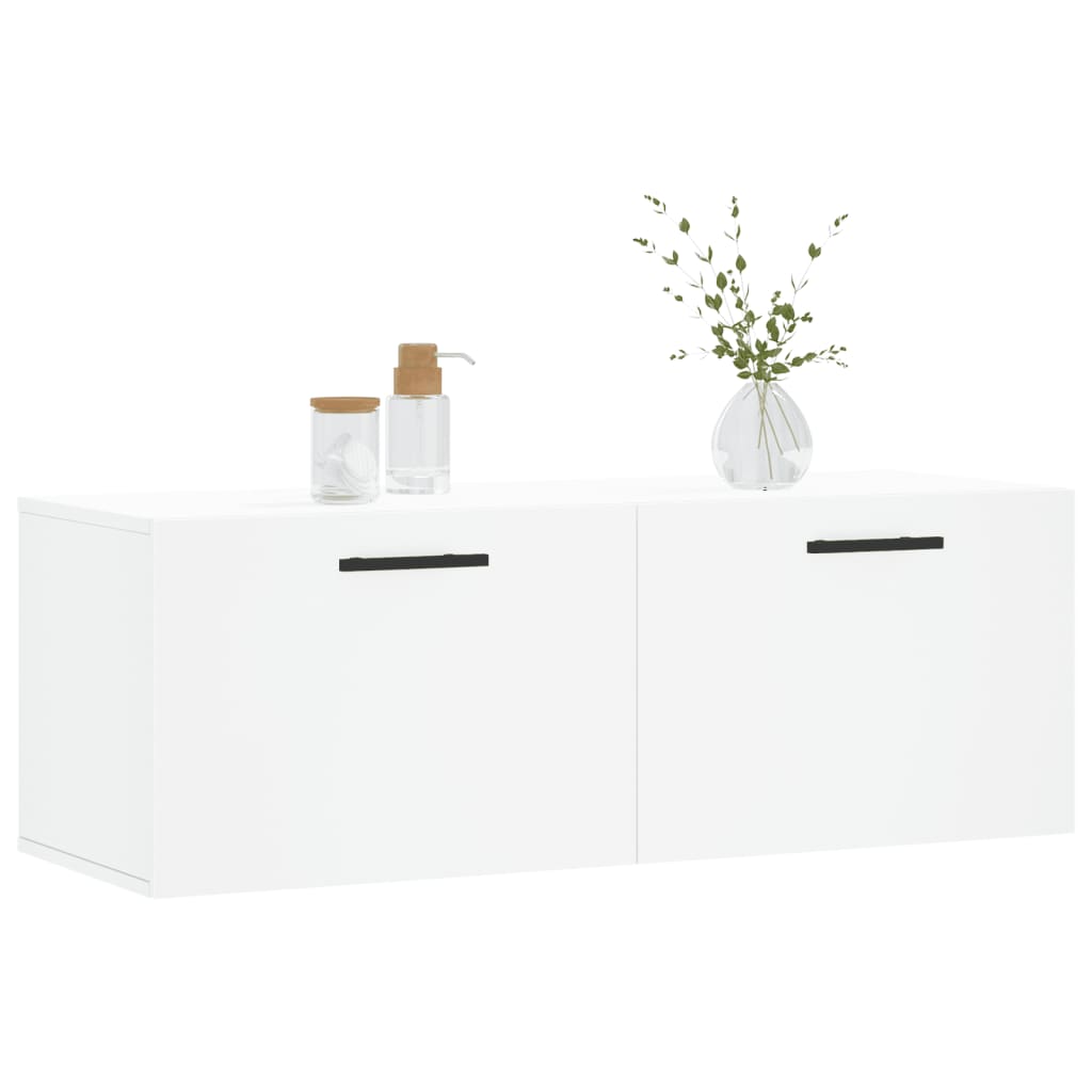 Wall Cabinet White Engineered Wood, image 3