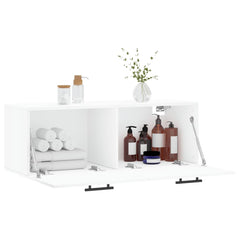 Wall Cabinet White Engineered Wood, image 4