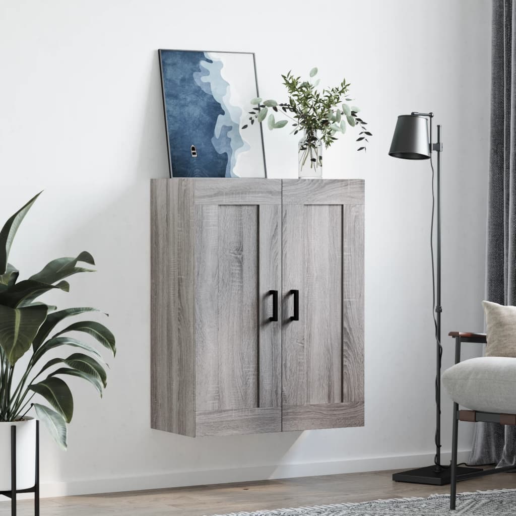 vidaXL Wall Mounted Cabinet Grey Sonoma 69.5x34x90 cm Engineered Wood 3