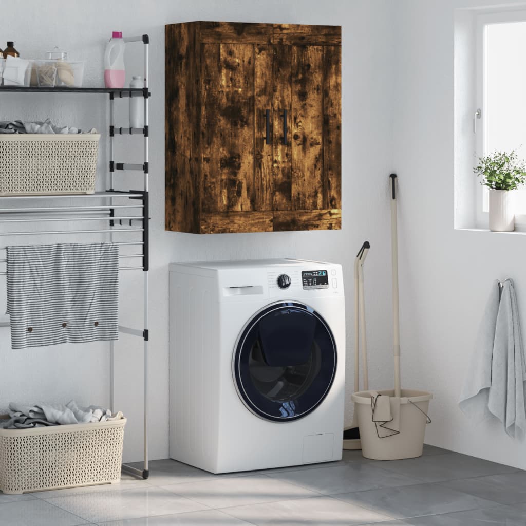 vidaXL Wall Mounted Cabinet Smoked Oak 69.5x34x90 cm Engineered Wood 1