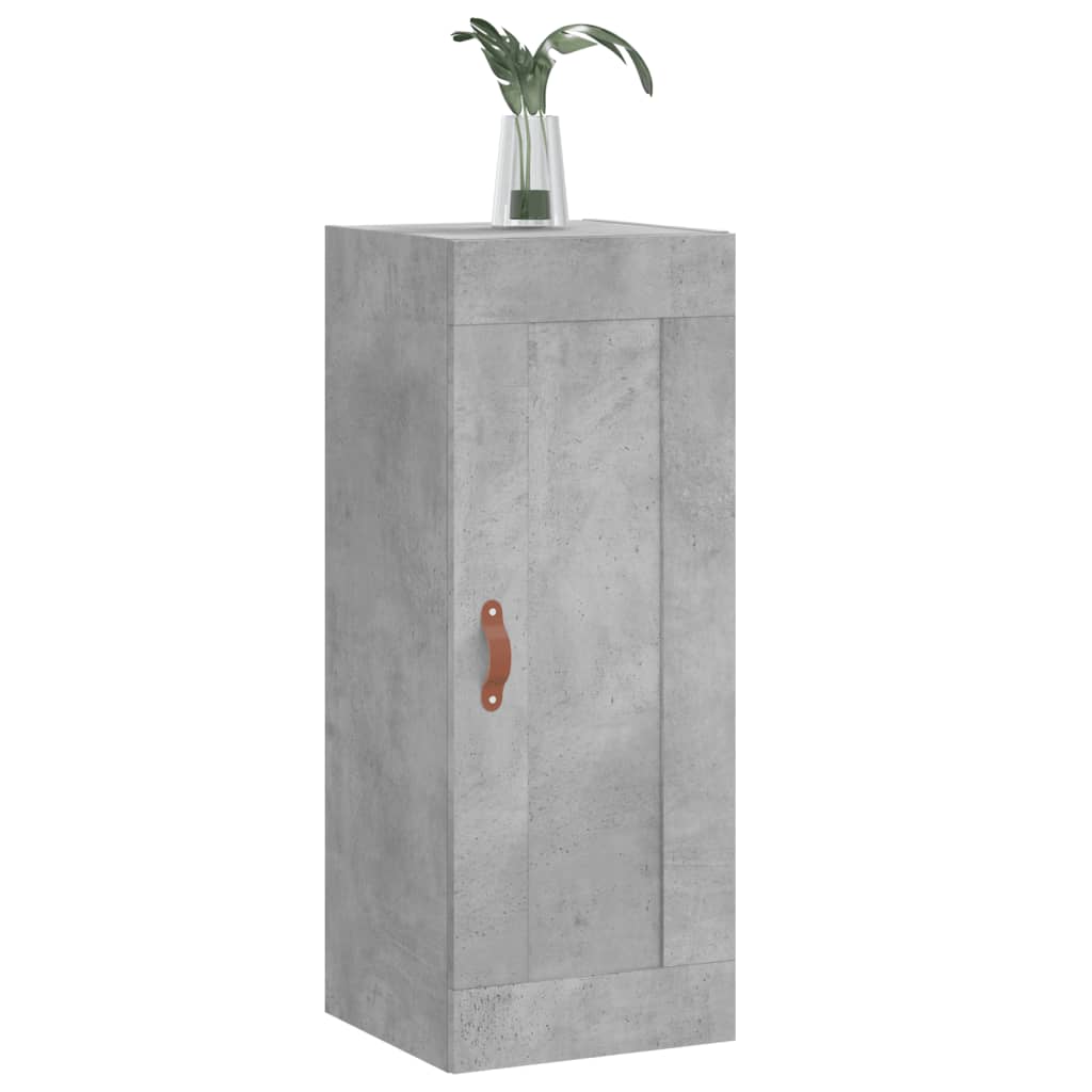 vidaXL Wall Mounted Cabinet Concrete Grey 34.5x34x90 cm Engineered Wood 4