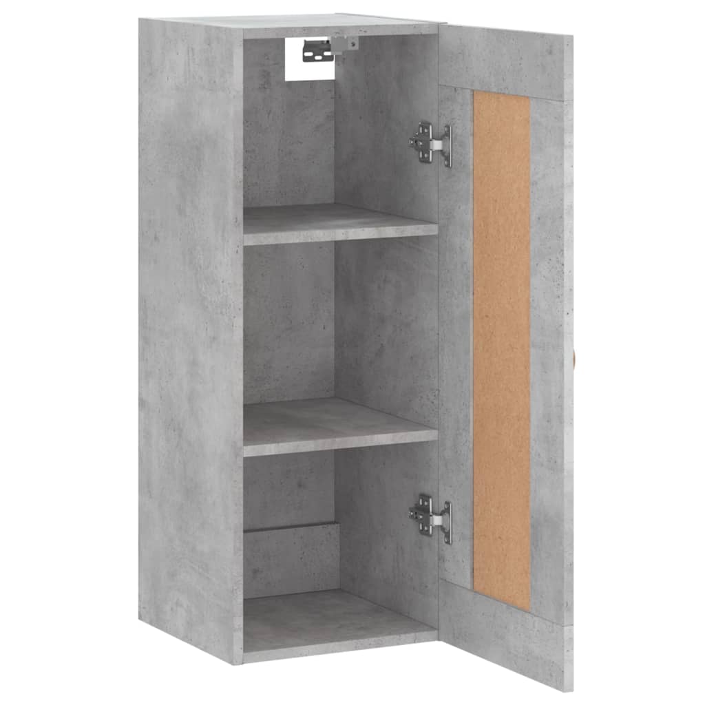 vidaXL Wall Mounted Cabinet Concrete Grey 34.5x34x90 cm Engineered Wood 6