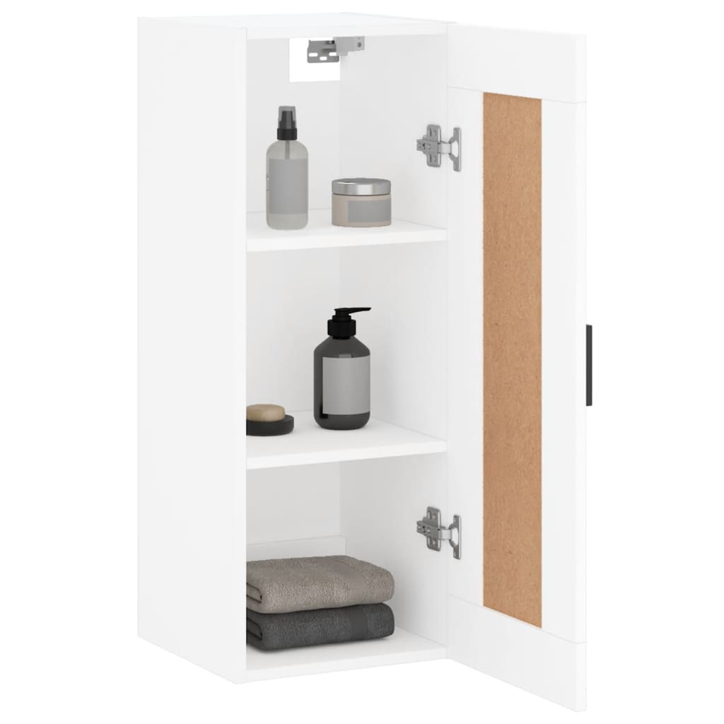 vidaXL Wall Mounted Cabinet White 34.5x34x90 cm Engineered Wood 5