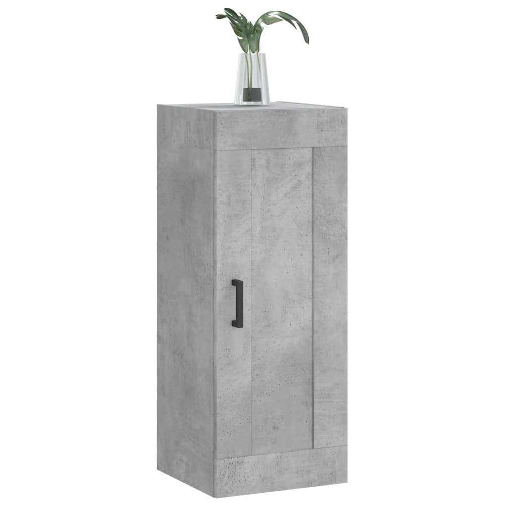 vidaXL Wall Mounted Cabinet Concrete Grey 34.5x34x90 cm Engineered Wood 4